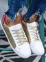 Gold Glitter Contrast Color Street Sneakers