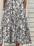Plus Size Loose Vacation V Neck Floral Dress