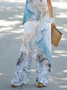 Casual Ombre Loose Crew Neck Two-Piece Set