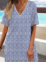Loose Ethnic Jersey Casual Dress