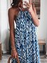 Ethnic Geometry Halter Loose Vacation Dress