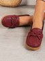 Breathable Hollow out Bow Decor Vintage Loafers