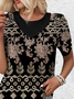 Ethnic Loose Casual Cut-Outs Shirt