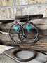 Ethnic Vintage Turquoise Metal Dangle Earrings