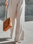 Cotton Plain Loose Casual Pants