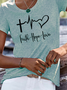 Loose Jersey Casual Text Letters T-Shirt