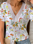 Floral Jersey Casual Loose Shirt