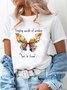 Loose Butterfly Crew Neck Casual T-Shirt