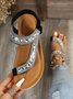 Rhinestone Decor Comfy Sole Slip On Strappy Sandals