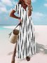 V Neck Jersey Loose Casual Dress