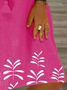 Plus Size Loose Vacation V Neck Dress