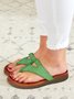 Casual Green Hollow out Comfy Sole Flip-flops Slide Sandals