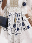 Lace Edge V Neck Floral Casual Dress