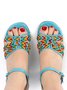 Elegant Color Block Braided Straps Chunky Heel Sandals