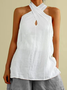 Cotton And Linen Plain Linen Loose Cami