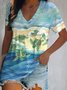 Loose Sea Casual V Neck Shirt