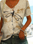V Neck Casual Jersey Dragonfly T-Shirt