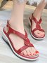 Cross Strap Casual Massage Wedge Sandals