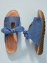 Comfortable Soft Bottom Fashion Knotted Blue Denim Sandals