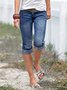 Loose Casual Denim Plain Denim Shorts