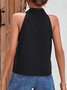 Halter Hollow Out Casual Tank Top