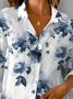 Loose Buttoned Floral Casual Blouse