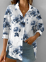Loose Buttoned Floral Casual Blouse