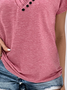 Plus Size Casual Loose V Neck Jersey T-Shirt
