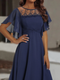 Chiffon Crew Neck Casual Dress