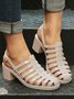 Casual Waterproof Hollow out Chunky Heel Jelly Sandals