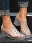 Casual Waterproof Hollow out Chunky Heel Jelly Sandals