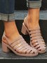 Casual Waterproof Hollow out Chunky Heel Jelly Sandals