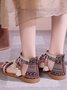 Ethnic Pattern Beaded Tassel Resort Sandals