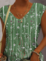 V Neck Floral Casual Printing Tank Top