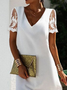 Plain V Neck Loose Casual Dress