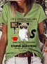 Women‘s Funny Cat I’m A Grumpy Old Lady If You Don’t Want A Sarcastic Answer Don’t Ask A Stupid Question And Make Sure I Had A Coffee T-Shirt