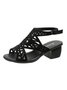 Geometric Hollow out Rhinestone Party Low Heel Dance Sandals