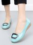 Comfortable Soft Sole Metal Buckle Pumps