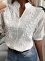 Lace Casual Plain Shirt