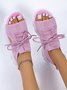 Breathable Hollow Out Lace Up Front Slip On Sports Sandals