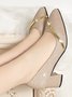 Elegant Glitter Chunky Heel Dress Shoes