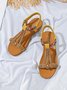 Vintage Beaded Comfort Soft Sole Strap Sandals