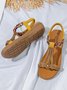 Vintage Beaded Comfort Soft Sole Strap Sandals