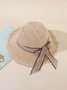 Holiday Straw Lace Bow Hat Beach Boho Women's Accessories