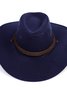 Vintage Plain Drawstring Wide Brim Hat Western Ethnic Cowboy Hat