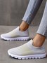 Contrasting Flyknit Mesh Breathable Lightweight Slip-On Sneakers