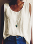 Plus Size Casual Loose Crew Neck Tank Top