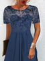 Regular Fit Polyester Cotton Crew Neck Dress