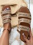 Casual Hollow out Wearable Velcro Slide Sandals