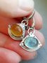 Vintage Two-Tone Crystal Asymmetric Earrings Casual Women Jewelry